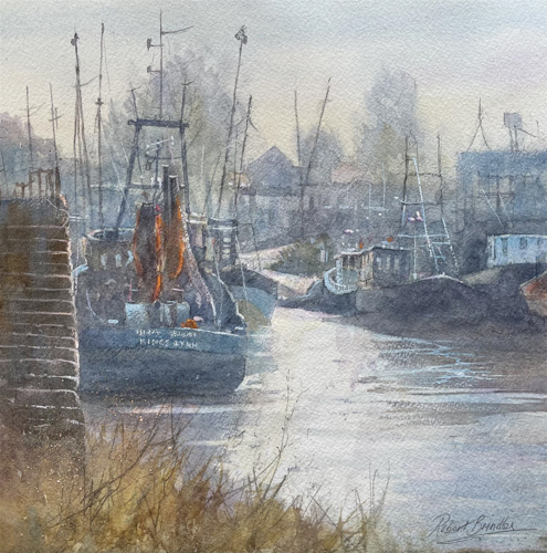 Robert Brindley RSMA - Hazy Light, Fisher Fleet, Kings Lynn