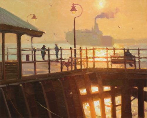 Jenny Aitken ARSMA - Sundown from Harwich Quay