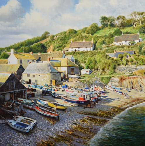 Duncan Palmar RSMA - Sunlight and Shadows, Cadgwith Cove